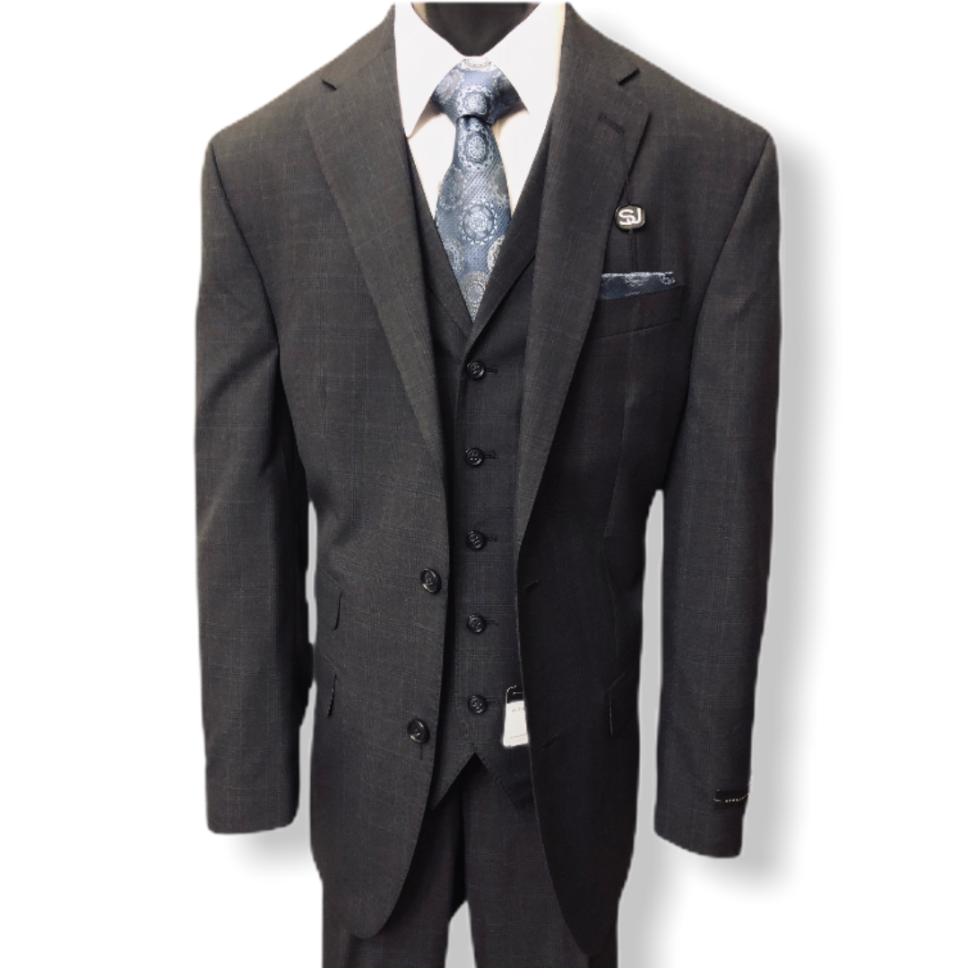 Sean John 3pc. Plaid Suit - On Time Fashions Tuscaloosa