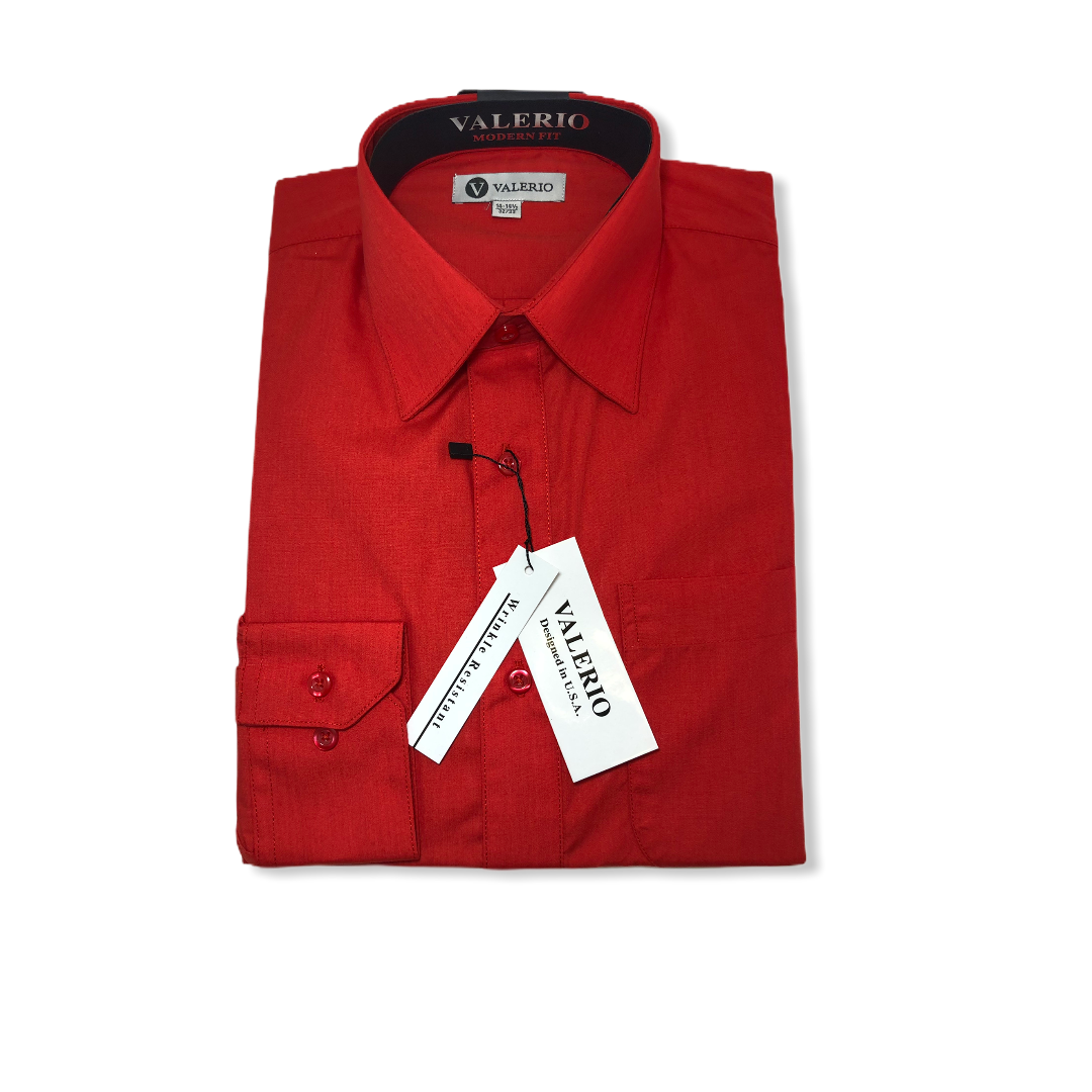 Valerio Red Dress Shirt - On Time Fashions Tuscaloosa