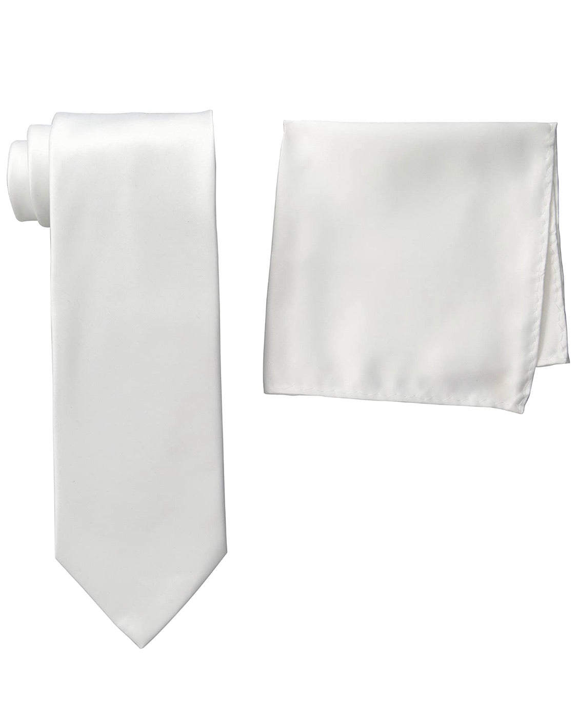 Stacy Adams Solid White Tie and Hanky - On Time Fashions Tuscaloosa