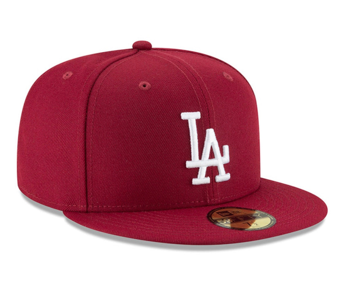 LA Dodgers Crimson Fitted 11591148 - On Time Fashions Tuscaloosa